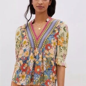 Anthropologie Blank NYC Multicolor Floral Blouse